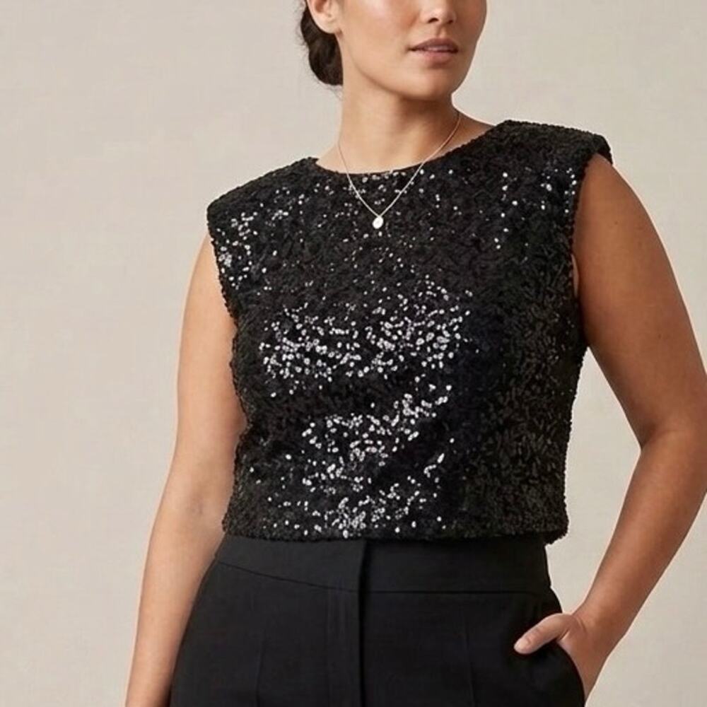 NWT Express Fully Sequined Top Holiday Party Datenight New Years NYE Sz XL